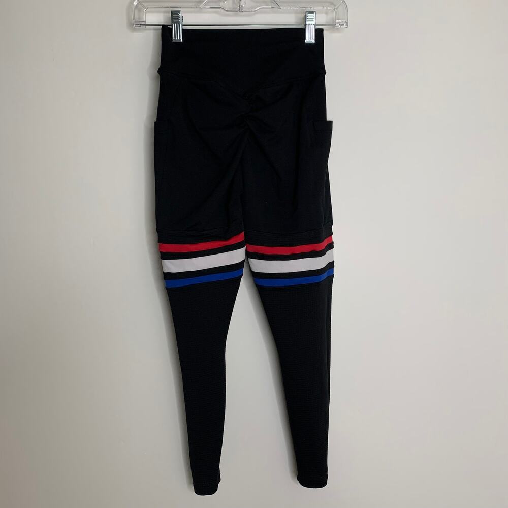 Bombshell Sportswear Scrunch Thigh Highs Red White Blue Womens - Picture 2 of 14